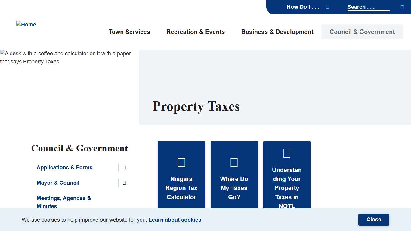 Property Taxes Town of Niagara-on-the-Lake